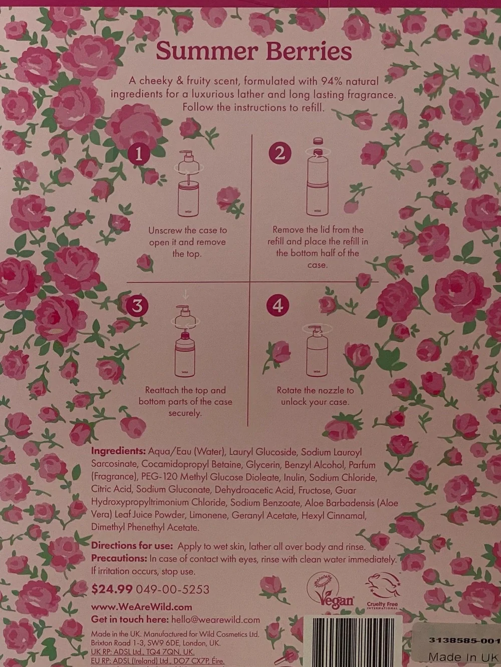💗 LoveShackFancy x Target Refillable Body Wash 💗 Roseheart Wild Summer Berries